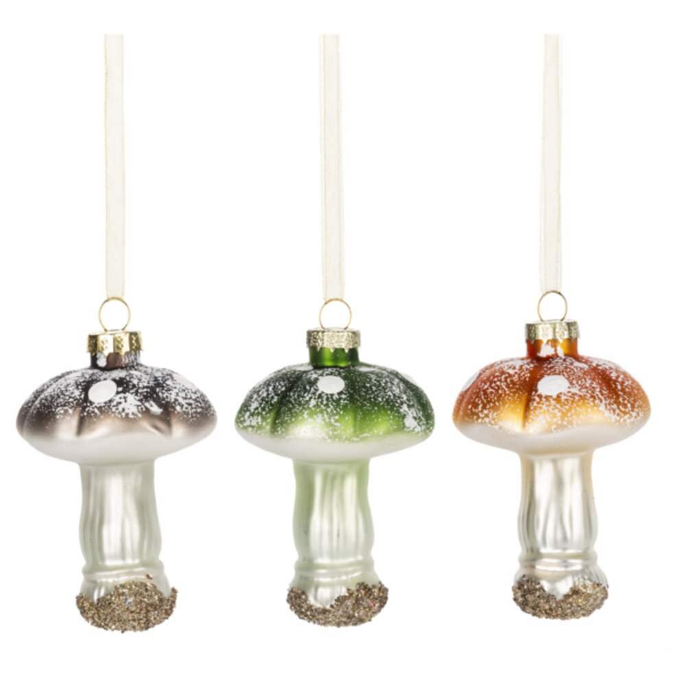 Midwest, Collectibles, Gifts, 2024, Frosted Mushroom, Ornaments, 824552